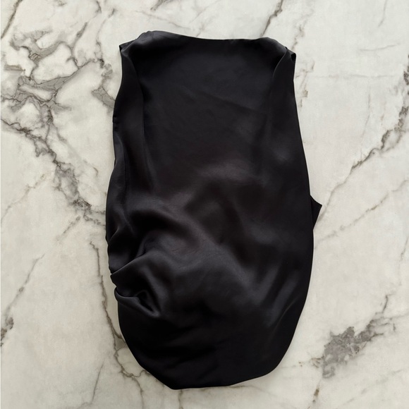 Zara Black Satin Tie Back Top - Picture 2 of 5